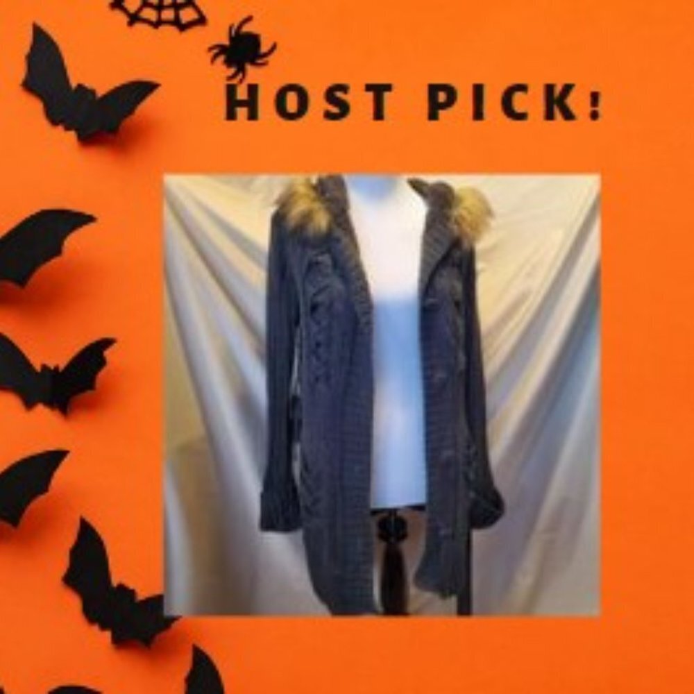 Roommates Lined Sweater w/Hood SZ M